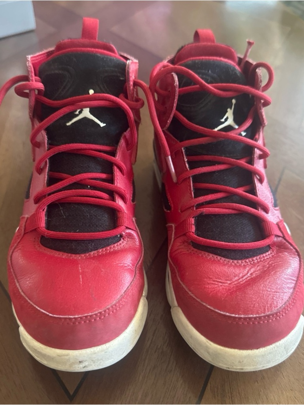 Jordan Kids Red and Black High-Top Sneakers